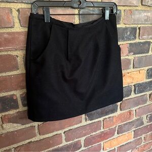 J. Crew Wool Blend Black Pleat Mini Skirt Style# 28260 Sz 4 (30 X 15)